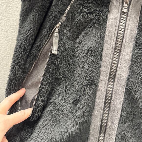 Kuhl Flight Vest Womens Medium Black Full Zip Sherpa Fleece Hidden Hood Jacket - Picture 6 of 11